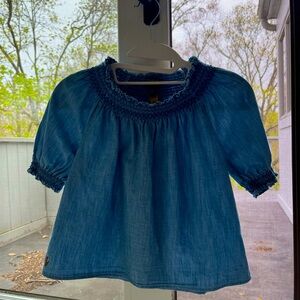 Adorable classic girls Polo Ralph Lauren denim top.
